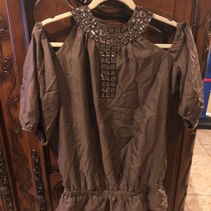 Brown size xsmall women’s top.  Jewel neckline